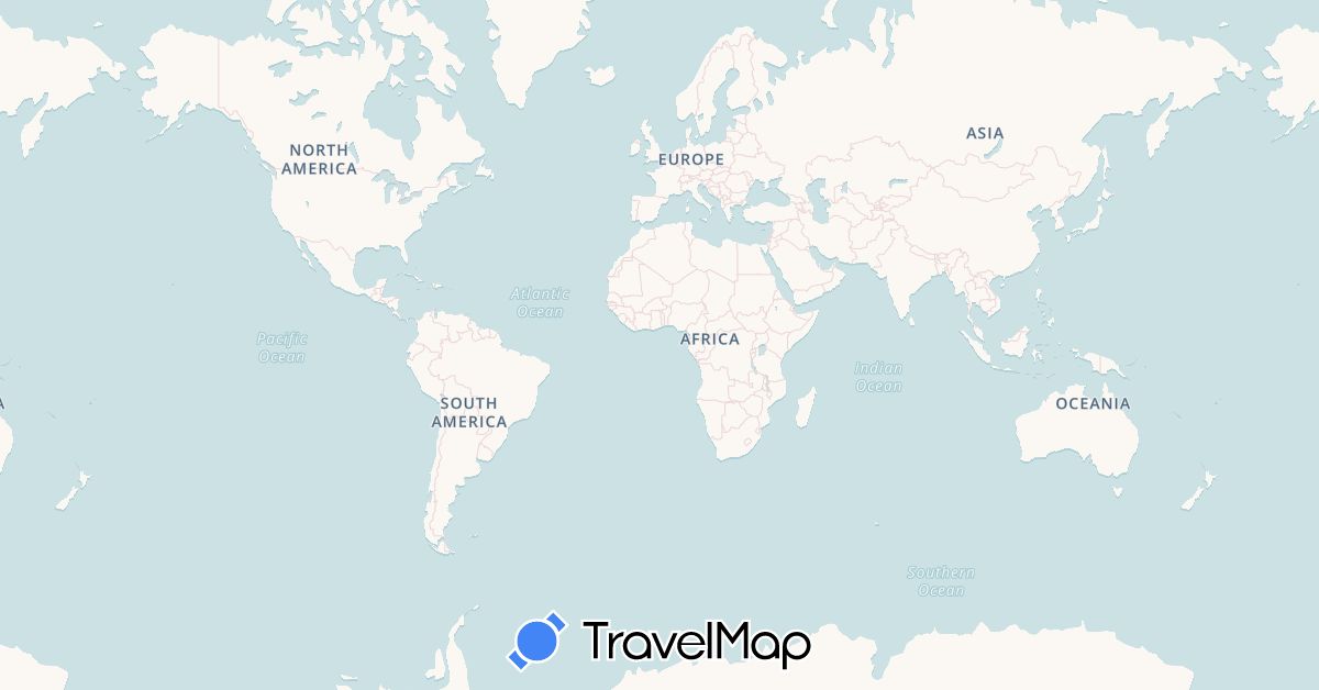 TravelMap itinerary: driving, bus in Cuba, Spain, United Kingdom (Europe, North America)